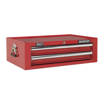 Sealey APSTACKTR Topchest Mid-Box Tool Chest & Rollcab Combination 14 Drawer with Ball-Bearing Slides - Red