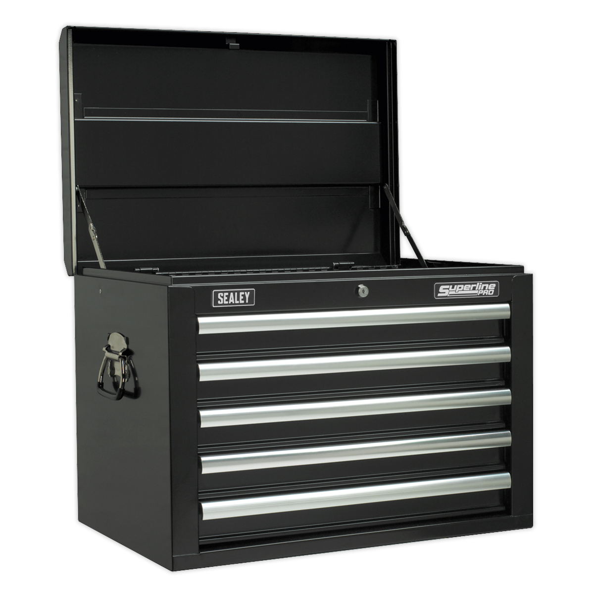 Sealey APSTACKTB Topchest Mid-Box Tool Chest & Rollcab Combination 14 Drawer with Ball-Bearing Slides - Black