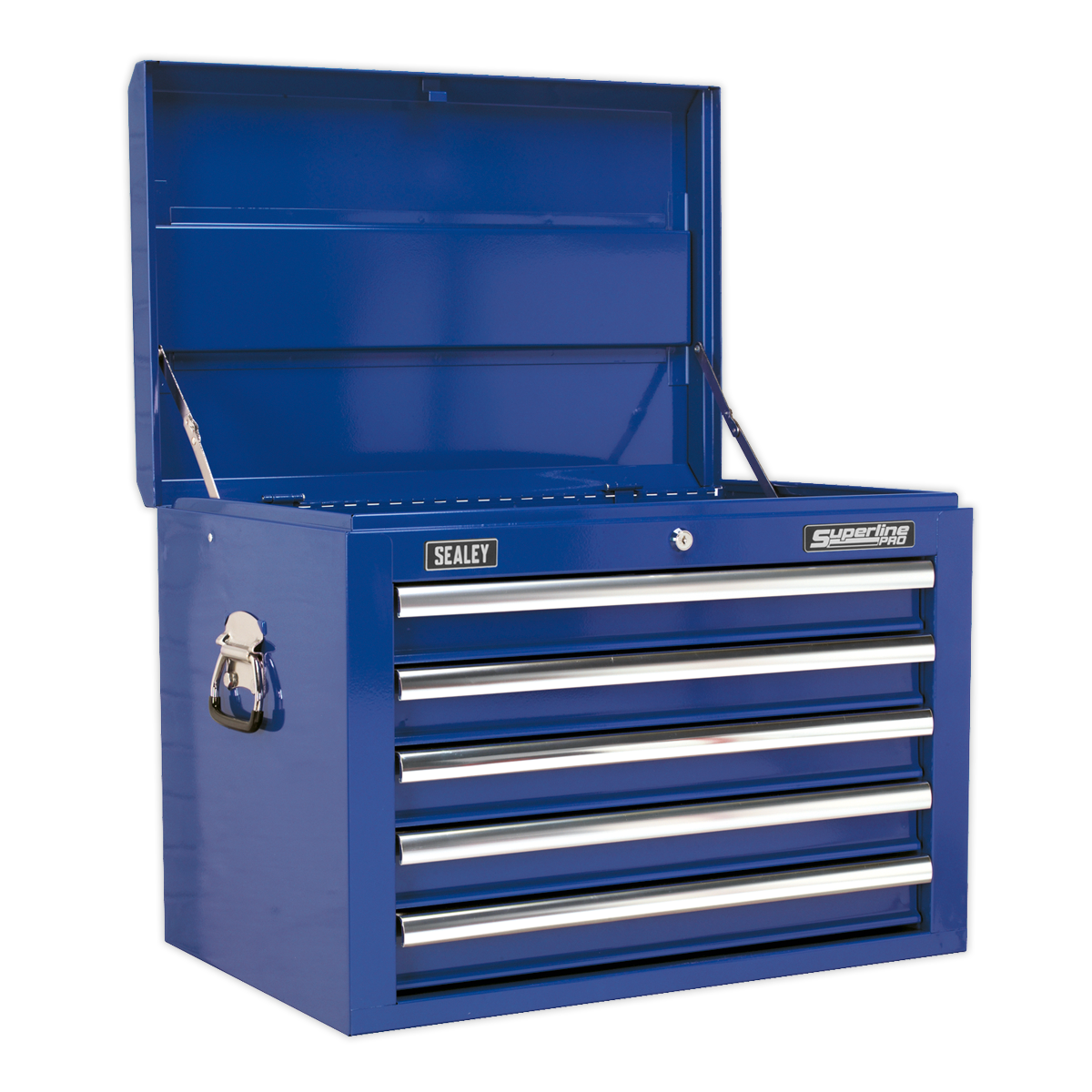 Sealey APSTACKTC Topchest Mid-Box Tool Chest & Rollcab Combination 14 Drawer with Ball-Bearing Slides - Blue