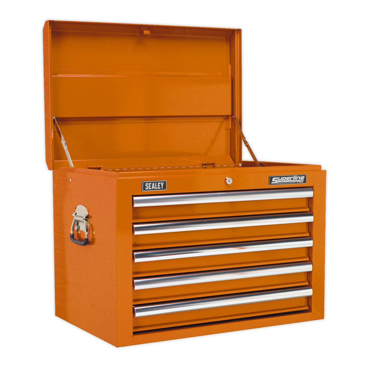 Sealey APSTACKTO Topchest Mid-Box Tool Chest & Rollcab Combination 14 Drawer with Ball-Bearing Slides - Orange