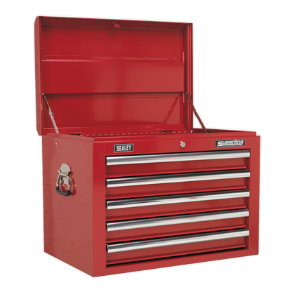 Sealey APSTACKTR Topchest Mid-Box Tool Chest & Rollcab Combination 14 Drawer with Ball-Bearing Slides - Red