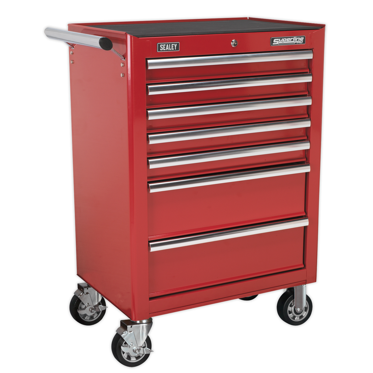 Sealey APSTACKTR Topchest Mid-Box Tool Chest & Rollcab Combination 14 Drawer with Ball-Bearing Slides - Red