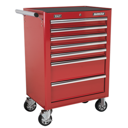 Sealey APSTACKTR Topchest Mid-Box Tool Chest & Rollcab Combination 14 Drawer with Ball-Bearing Slides - Red