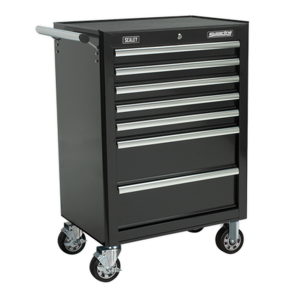 Sealey APSTACKTB Topchest Mid-Box Tool Chest & Rollcab Combination 14 Drawer with Ball-Bearing Slides - Black