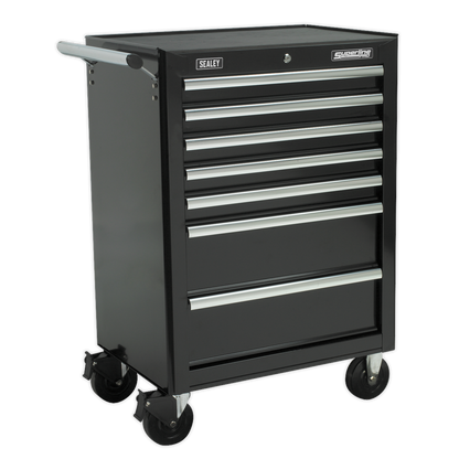 Sealey APSTACKTB Topchest Mid-Box Tool Chest & Rollcab Combination 14 Drawer with Ball-Bearing Slides - Black