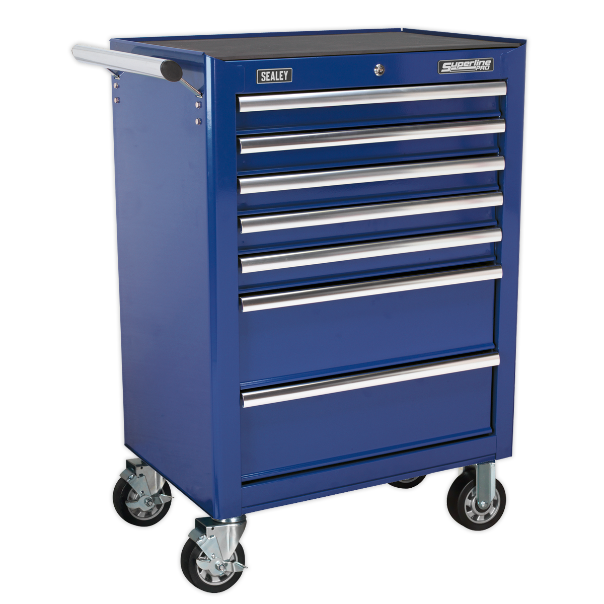 Sealey APSTACKTC Topchest Mid-Box Tool Chest & Rollcab Combination 14 Drawer with Ball-Bearing Slides - Blue