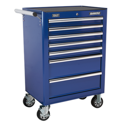 Sealey APSTACKTC Topchest Mid-Box Tool Chest & Rollcab Combination 14 Drawer with Ball-Bearing Slides - Blue