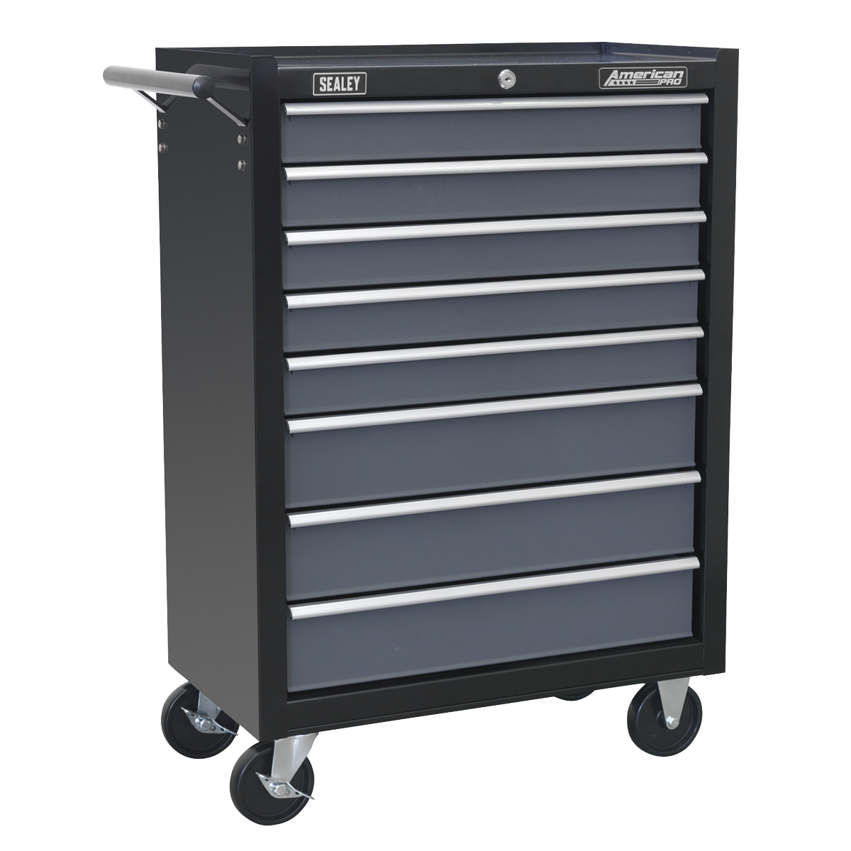 Sealey AP35TBCOMBO3 Rollcab 8 Drawer with Ball-Bearing Slides - Black/Grey & 302pc Tool Kit