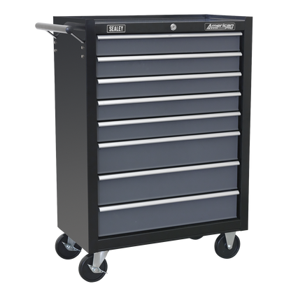 Sealey AP35TBCOMBO3 Rollcab 8 Drawer with Ball-Bearing Slides - Black/Grey & 302pc Tool Kit