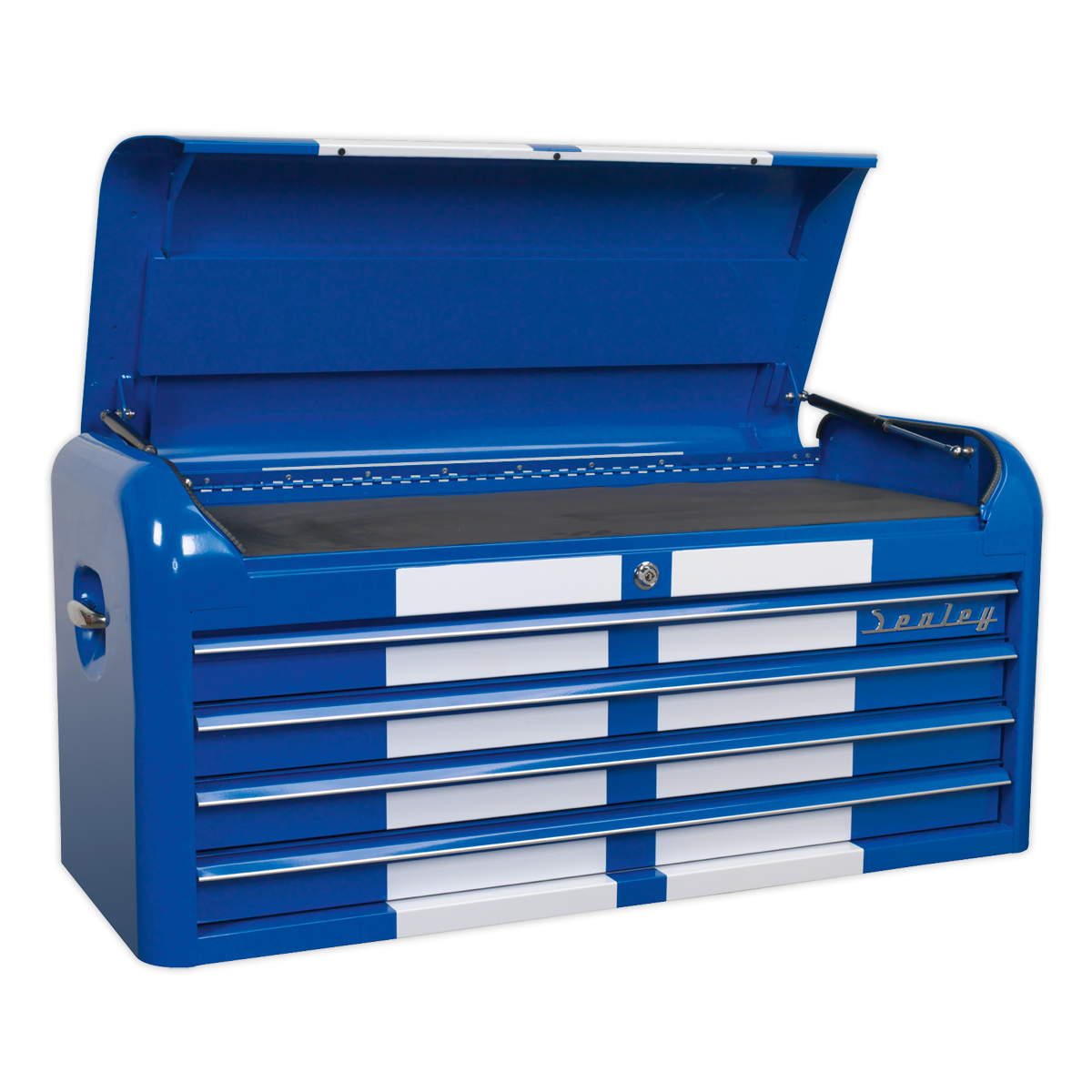 Sealey AP41COMBOBWS Retro Style Wide Topchest & Rollcab Combination 10 Drawer Blue/White Stripes