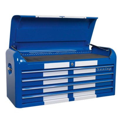 Sealey AP41COMBOBWS Retro Style Wide Topchest & Rollcab Combination 10 Drawer Blue/White Stripes