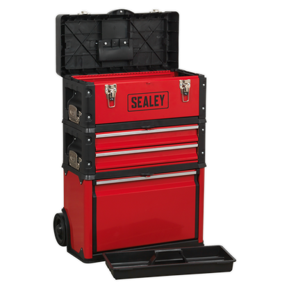 Sealey AP548 Mobile Steel/Composite Toolbox - 3 Compartment