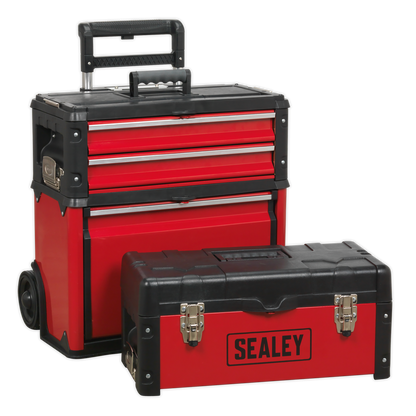 Sealey AP548 Mobile Steel/Composite Toolbox - 3 Compartment