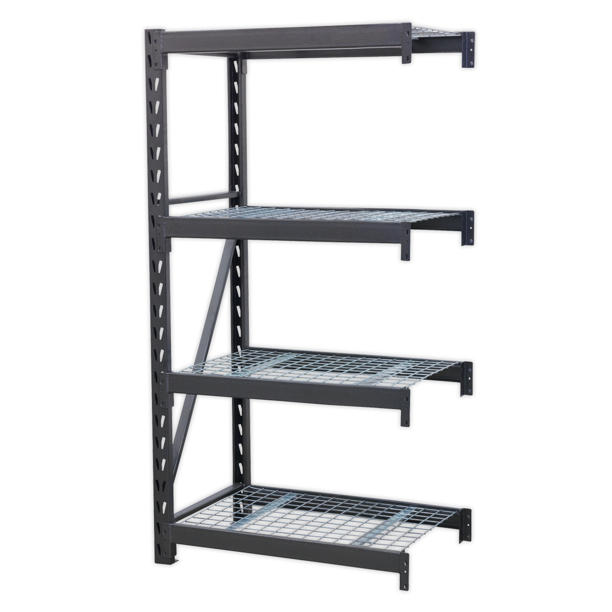 Sealey AP6372E Heavy-Duty Racking Extension Pack with 4 Mesh Shelves 640kg Capacity Per Level