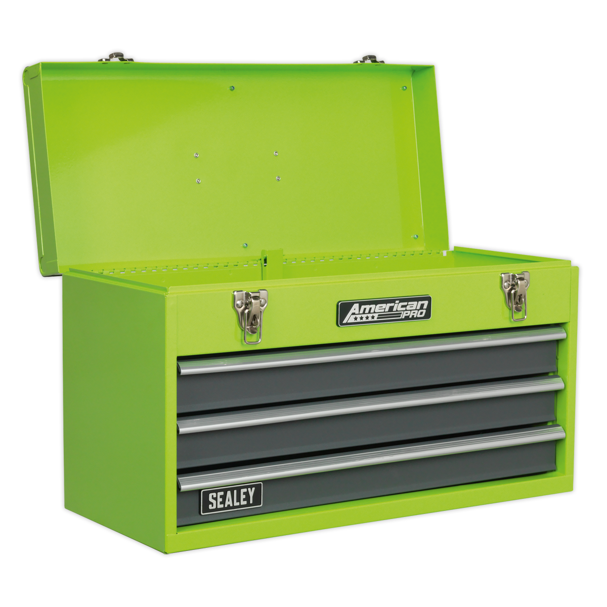 Sealey AP9243BBHV Tool Chest 3 Drawer Portable with Ball-Bearing Slides - Green/Grey