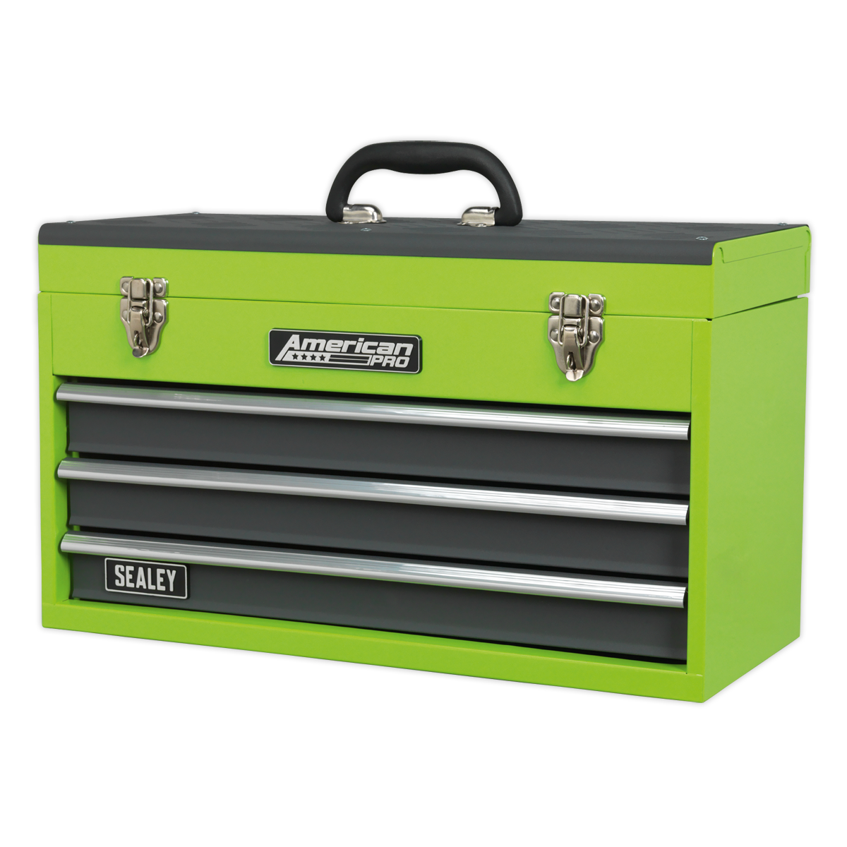 Sealey AP9243BBHV Tool Chest 3 Drawer Portable with Ball-Bearing Slides - Green/Grey