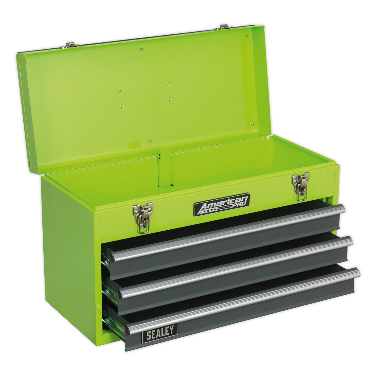 Sealey AP9243BBHV Tool Chest 3 Drawer Portable with Ball-Bearing Slides - Green/Grey