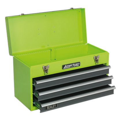 Sealey AP9243BBHV Tool Chest 3 Drawer Portable with Ball-Bearing Slides - Green/Grey