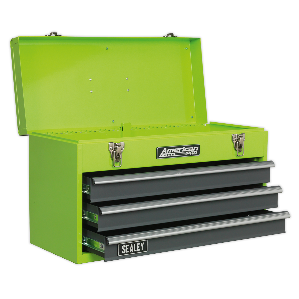 Sealey AP9243BBHV Tool Chest 3 Drawer Portable with Ball-Bearing Slides - Green/Grey