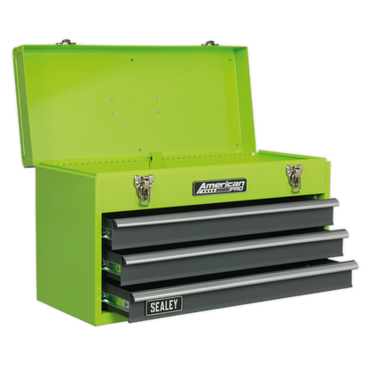 Sealey AP9243BBHV Tool Chest 3 Drawer Portable with Ball-Bearing Slides - Green/Grey