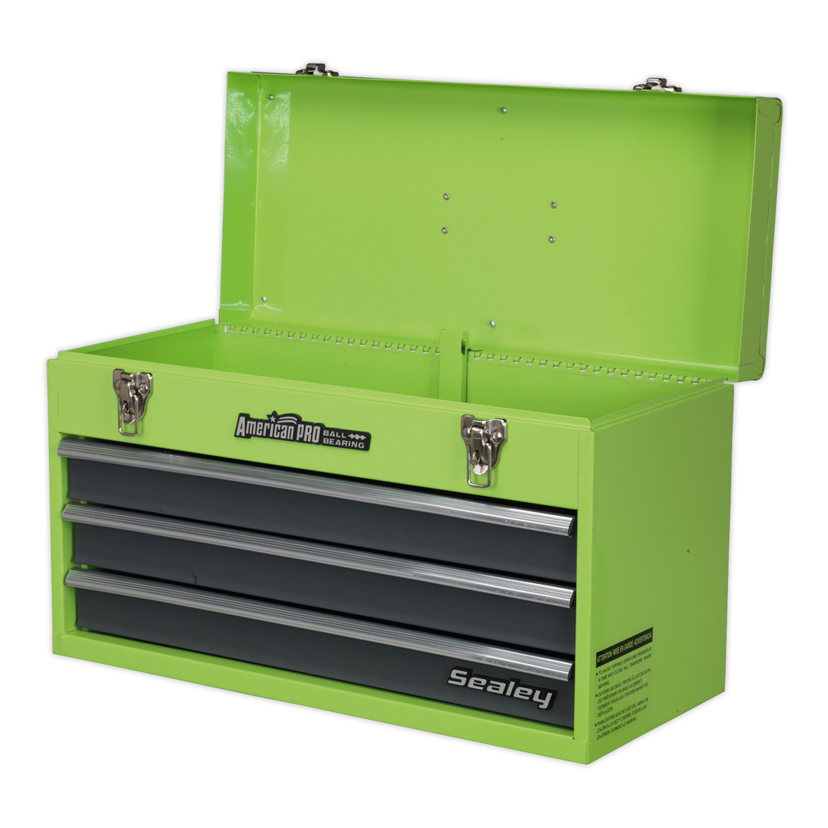 Sealey AP9243BBHV Tool Chest 3 Drawer Portable with Ball-Bearing Slides - Green/Grey