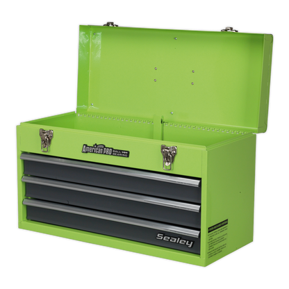 Sealey AP9243BBHV Tool Chest 3 Drawer Portable with Ball-Bearing Slides - Green/Grey