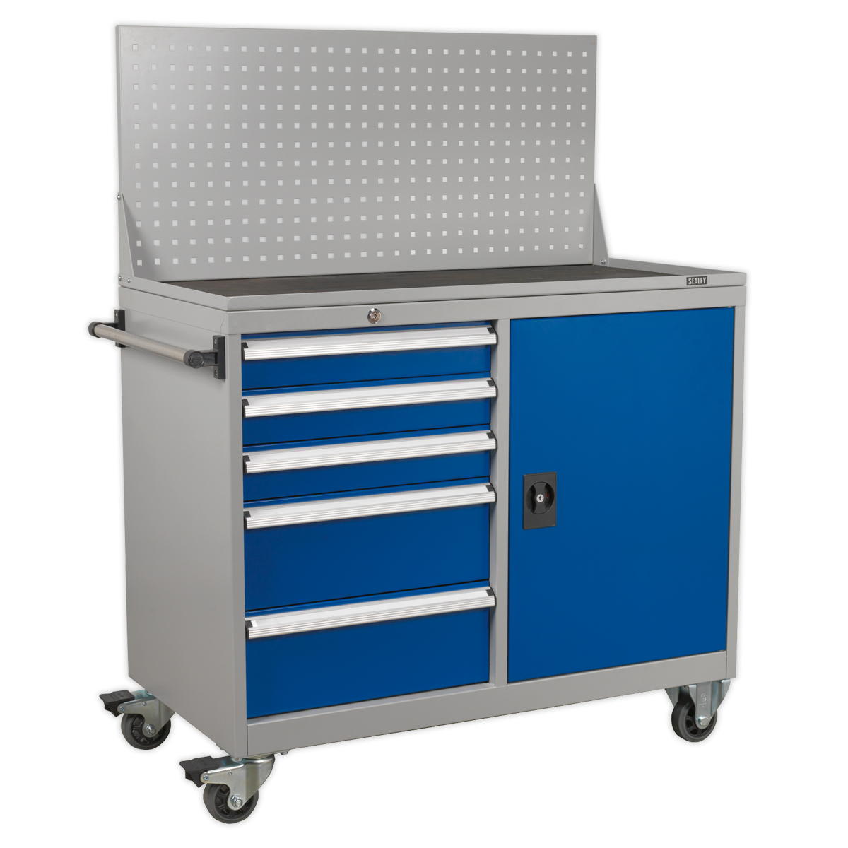 Sealey API1103A Industrial Mobile Workstation 5 Drawer & 1 Shelf Locker