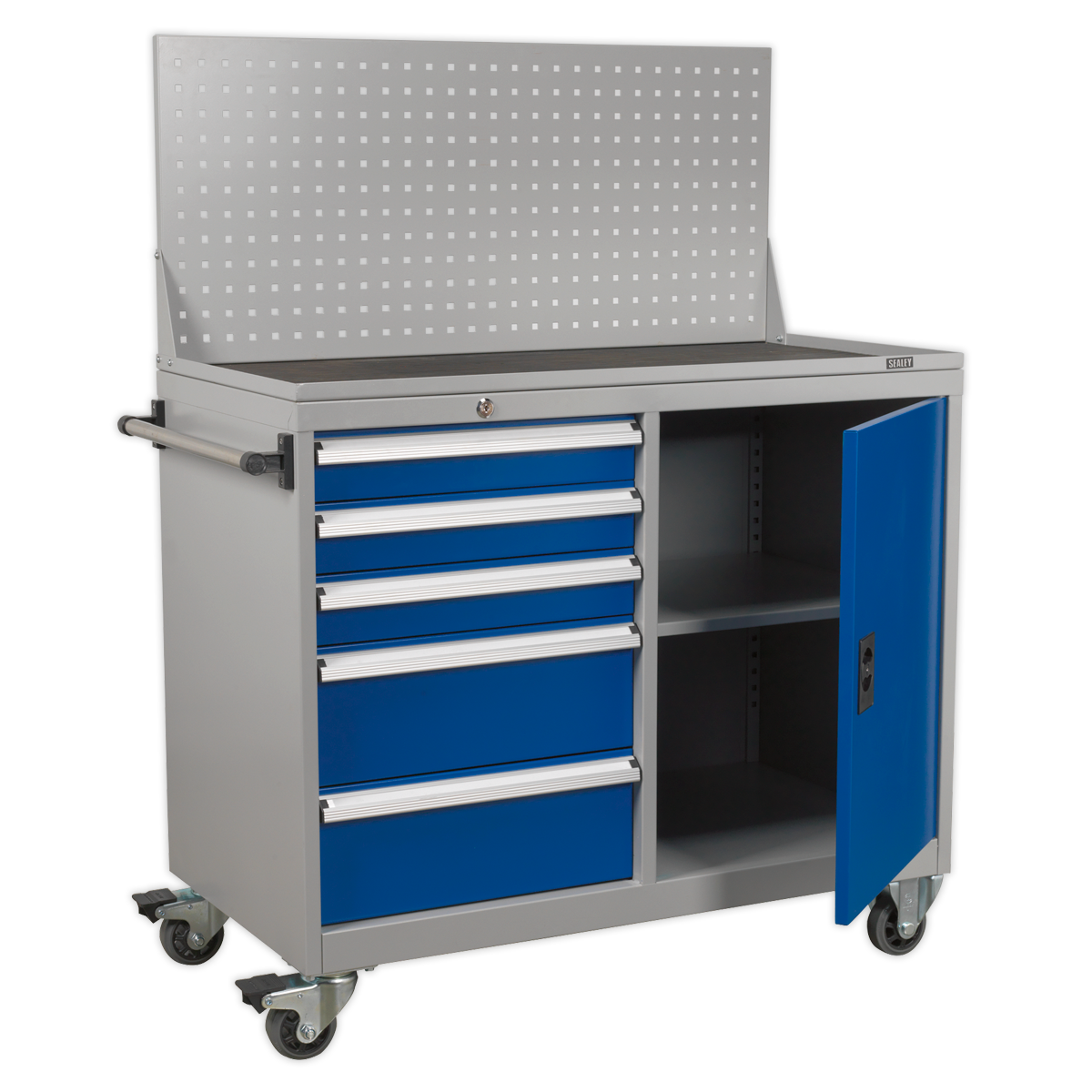 Sealey API1103A Industrial Mobile Workstation 5 Drawer & 1 Shelf Locker