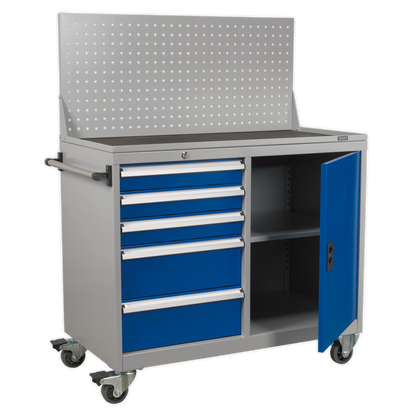 Sealey API1103A Industrial Mobile Workstation 5 Drawer & 1 Shelf Locker