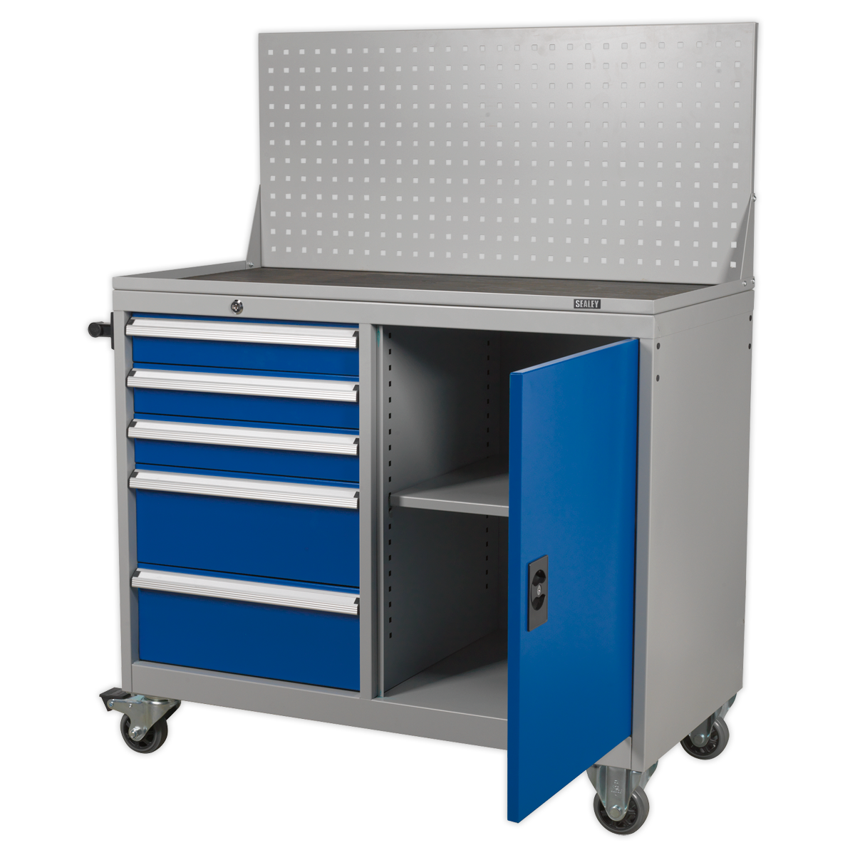 Sealey API1103A Industrial Mobile Workstation 5 Drawer & 1 Shelf Locker