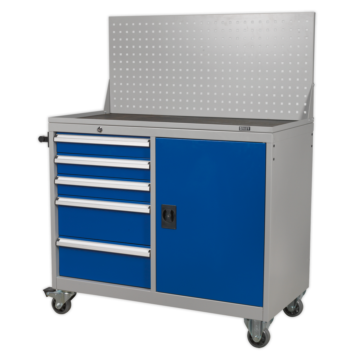 Sealey API1103A Industrial Mobile Workstation 5 Drawer & 1 Shelf Locker