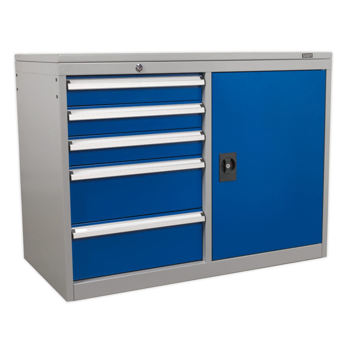 Sealey API1103B Industrial Cabinet/Workstation 5 Drawer & 1 Shelf Locker