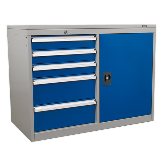 Sealey API1103B Industrial Cabinet/Workstation 5 Drawer & 1 Shelf Locker