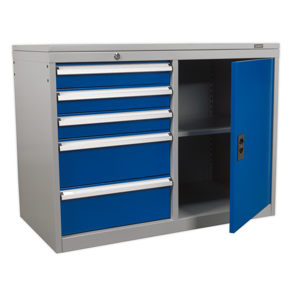 Sealey API1103B Industrial Cabinet/Workstation 5 Drawer & 1 Shelf Locker