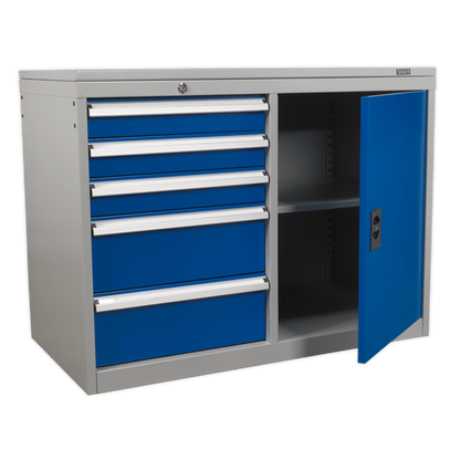 Sealey API1103B Industrial Cabinet/Workstation 5 Drawer & 1 Shelf Locker