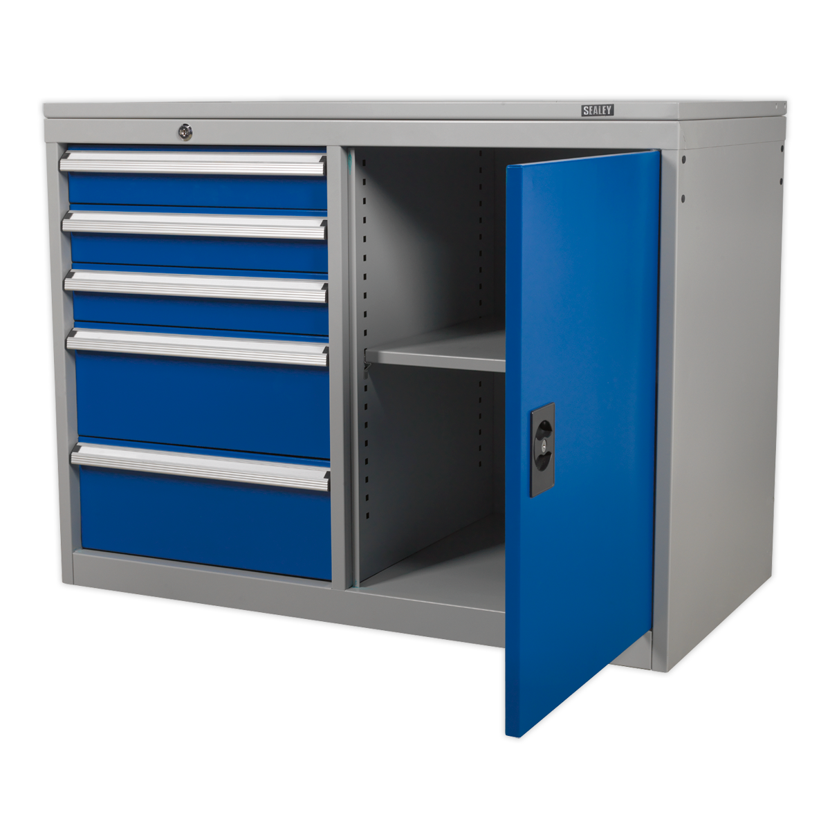 Sealey API1103B Industrial Cabinet/Workstation 5 Drawer & 1 Shelf Locker