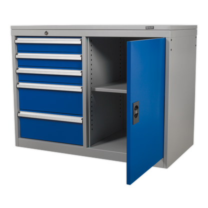 Sealey API1103B Industrial Cabinet/Workstation 5 Drawer & 1 Shelf Locker