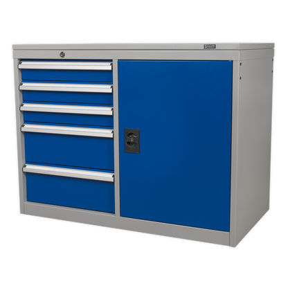 Sealey API1103B Industrial Cabinet/Workstation 5 Drawer & 1 Shelf Locker