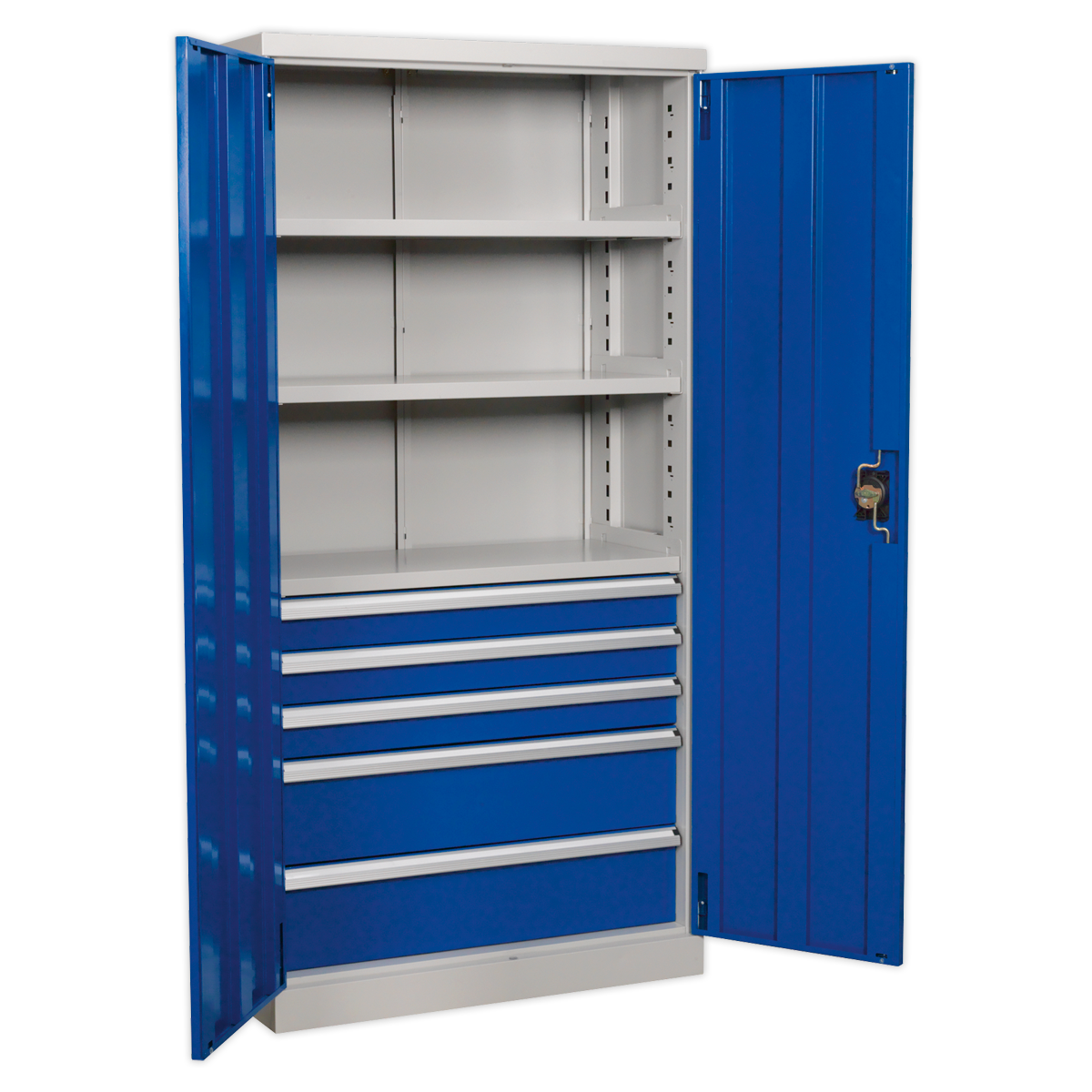 Sealey APICCOMBO5 Industrial Cabinet 5 Drawer 3 Shelf 1800mm
