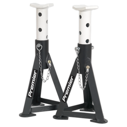 Sealey AS3 Premier Axle Stands (Pair) 3 Tonne Capacity per Stand - White