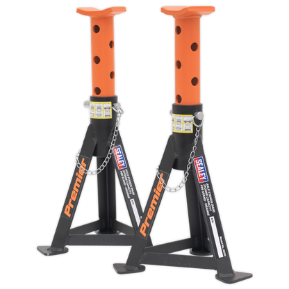 Sealey AS3O Premier Axle Stands (Pair) 3 Tonne Capacity per Stand - Orange