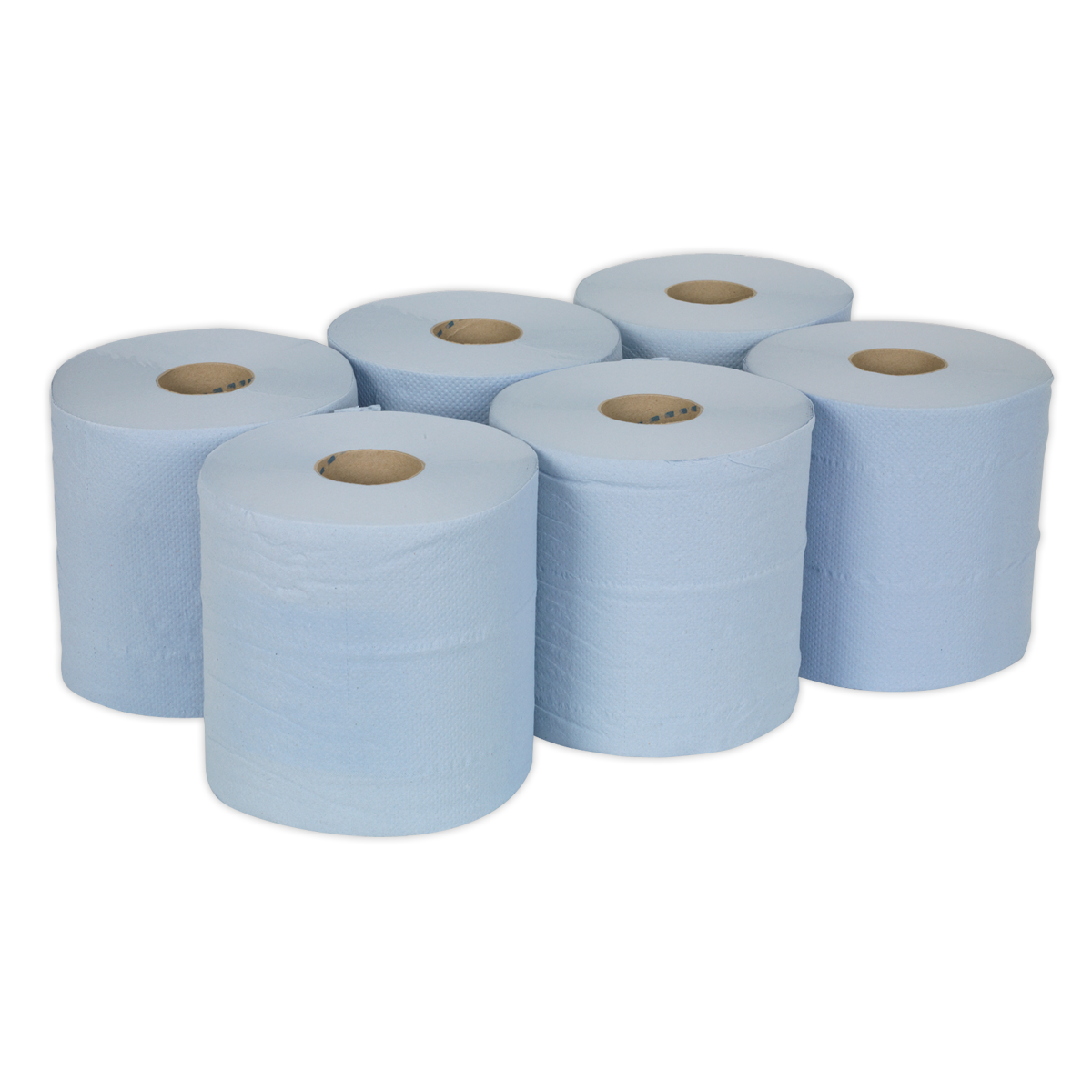 Sealey BLU150 Paper Roll Blue 2-Ply Embossed 150m Pack of 6