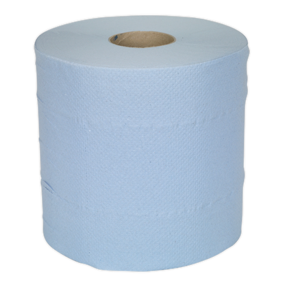 Sealey BLU150 Paper Roll Blue 2-Ply Embossed 150m Pack of 6