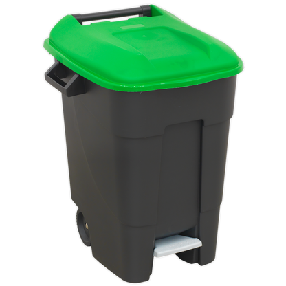 Sealey BM100PG Refuse/Wheelie Bin with Foot Pedal 100L - Green