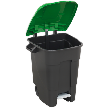 Sealey BM100PG Refuse/Wheelie Bin with Foot Pedal 100L - Green