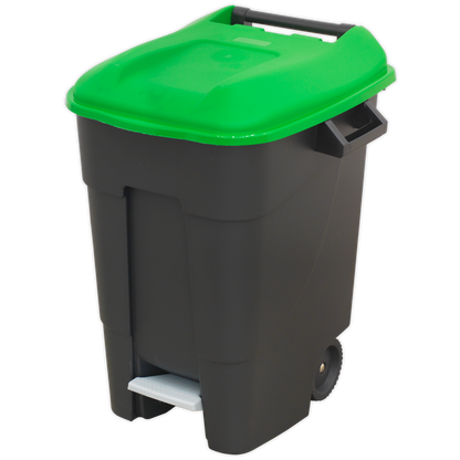 Sealey BM100PG Refuse/Wheelie Bin with Foot Pedal 100L - Green