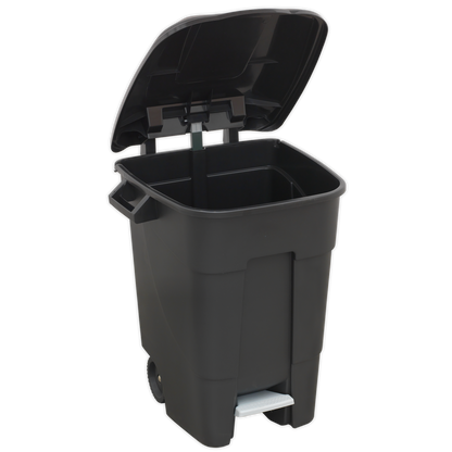 Sealey BM100P Refuse/Wheelie Bin with Foot Pedal 100L - Black