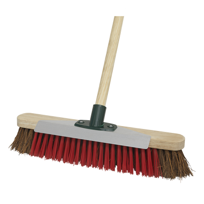 Sealey BM16SC Heavy-Duty Stiff/Hard Bristle Broom with Scraper 16"(405mm)