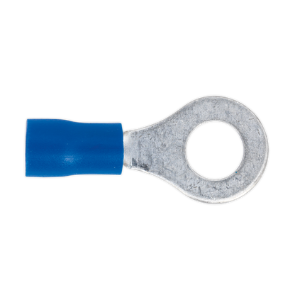 Sealey BT26 Easy-Entry Ring Terminal Ø6.4mm (1/4") Blue Pack of 100