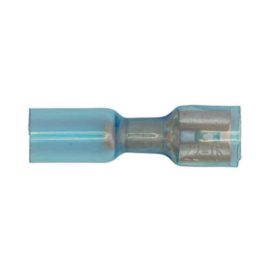 Sealey BTSPF25 Heat Shrink Push-On Terminal 6.4mm Female Blue Pack of 25